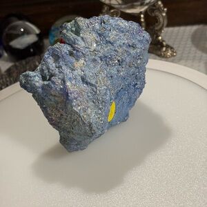 Iridescent Blue Decorative Mineral Sculpture - Home Art